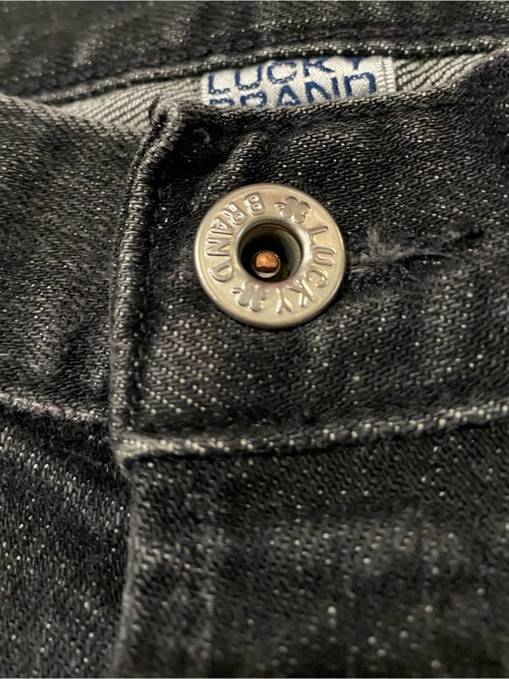Lucky Brand Easy Rider Black Bootcut Jeans 6/28 Button Fly Vintage Y2K USA Made - Picture 9 of 11